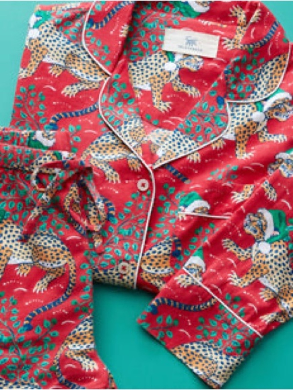 Printfresh Christmas Leopard Pajama Set Red Size M
